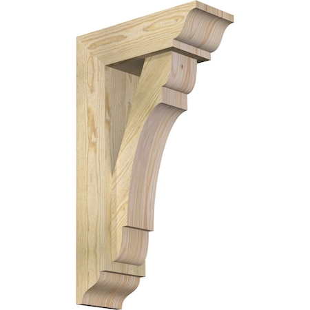 Ekena Millwork Olympic Traditional Rough Sawn Bracket w/ Offset Brace, Douglas Fir, 6"W x 16"D x 28"H BKT0604X16X28OLY01RDF